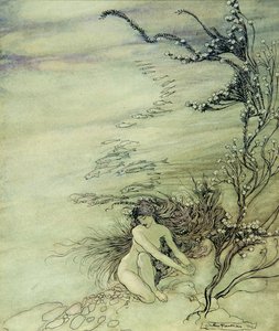 Rijnmeisje Treurt, 1910 door Arthur Rackham